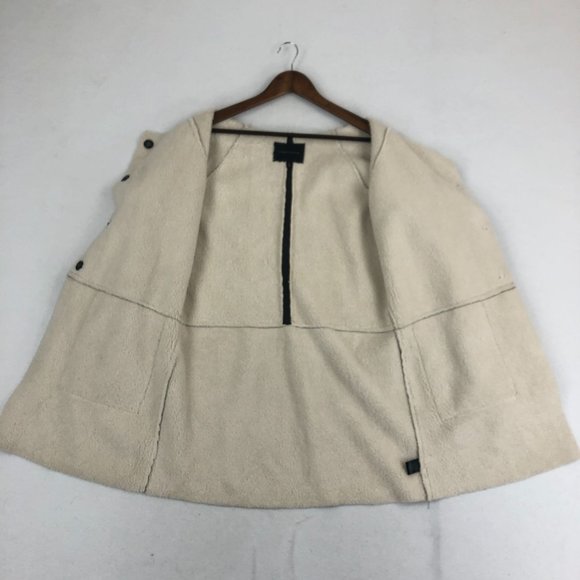 Sanctuary Women's Size Medium Grey White Snug Blanket Sherpa Bonded Jacket - Picture 10 of 11